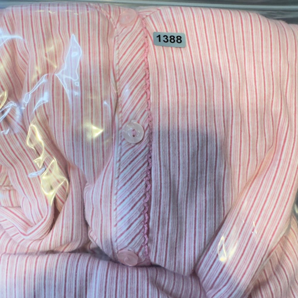 1388 | Karen Neuburger Striped Ribbed Knit Pajama Set Pink Womens 1X - Picture 13 of 13
